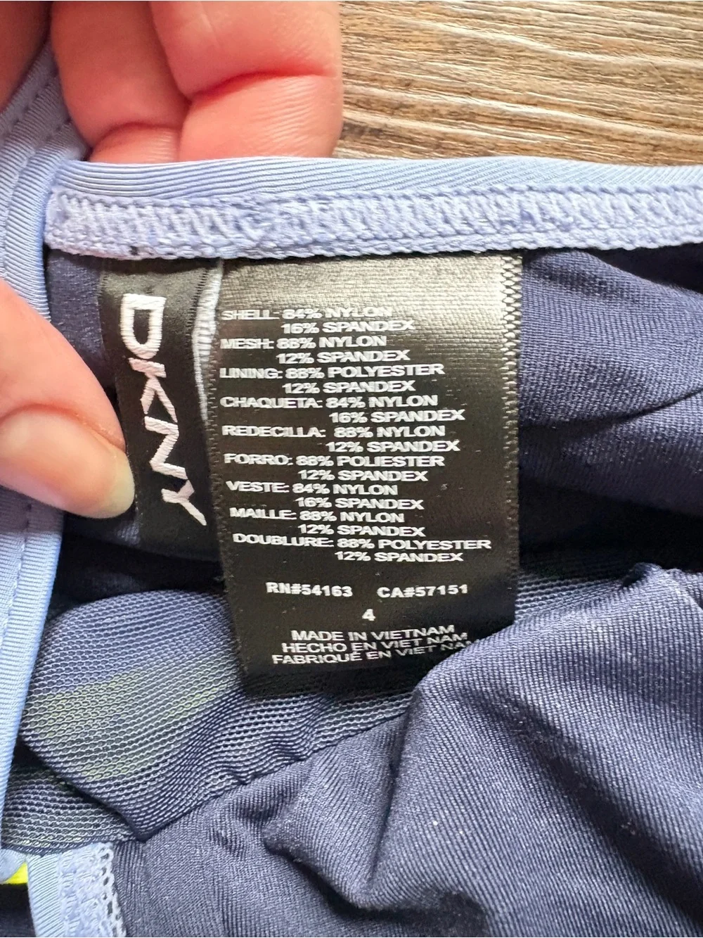 DKNY Colorblock swimsuit blue tri-color vacation summer beach resort sz 4 NWT - Picture 8 of 11